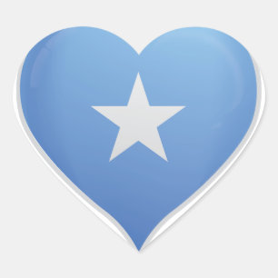 La Somalie amour drapeau orgueil autocollant coeur