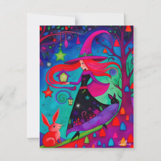 La sorcière de Noël 10 conception Carte de vacance