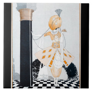 La Sultane - Vintage moderne Kunst-Deko-Dame Fliese