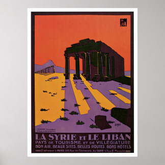 La Syrie et Le Liban Vintage Reiseplakat Poster