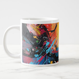 La tasse à design abstrait multicolore