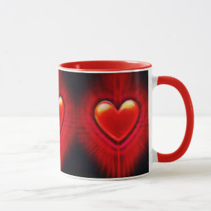 La tasse au café. Bouge en céramique rouge et noir
