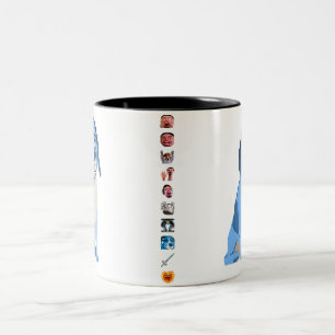La tasse bleue de Ned avec font dans le genre