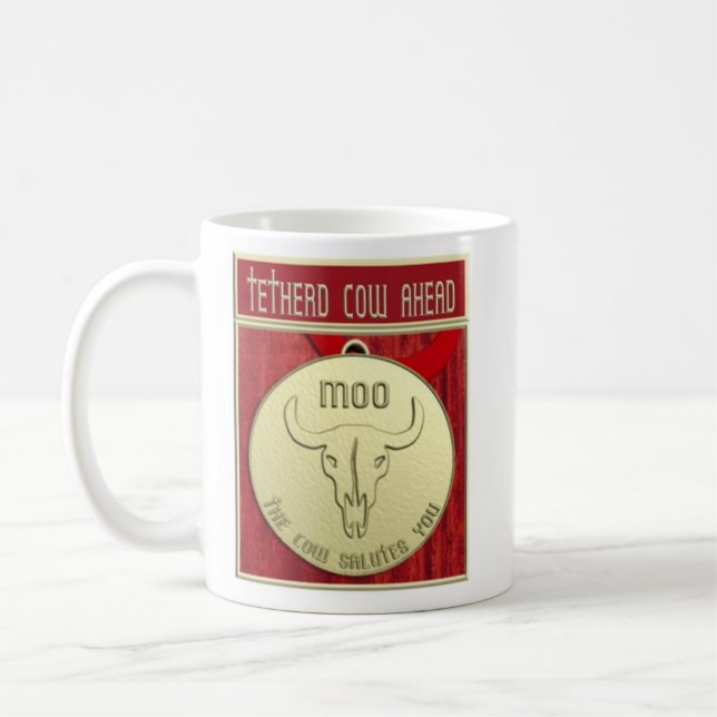 La tasse de café classique de vache à Tetherd (Gauche)