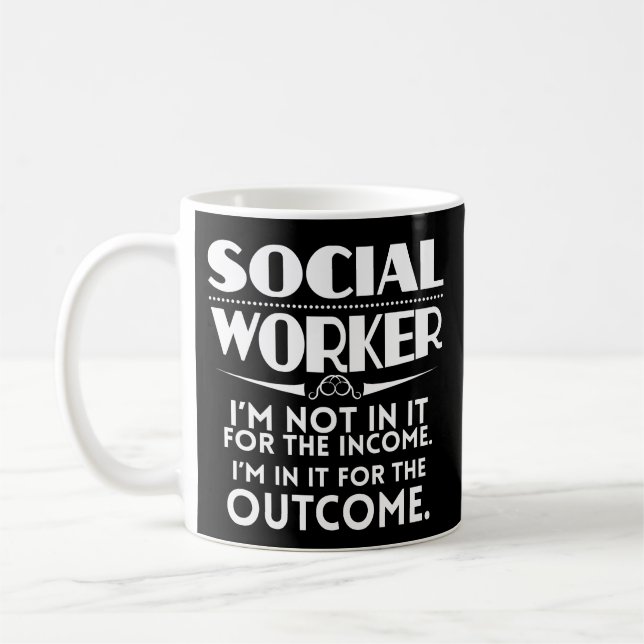 La tasse de café drôle d'assistant social maîtrise (Gauche)