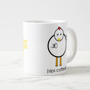 La tasse de café enorme de club tôt d'oiseau