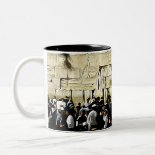 La tasse de café juive de Jérusalem de mur