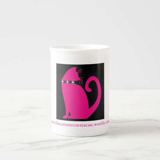 La tasse de "chat de rose" de délivrance du Meow (Devant)