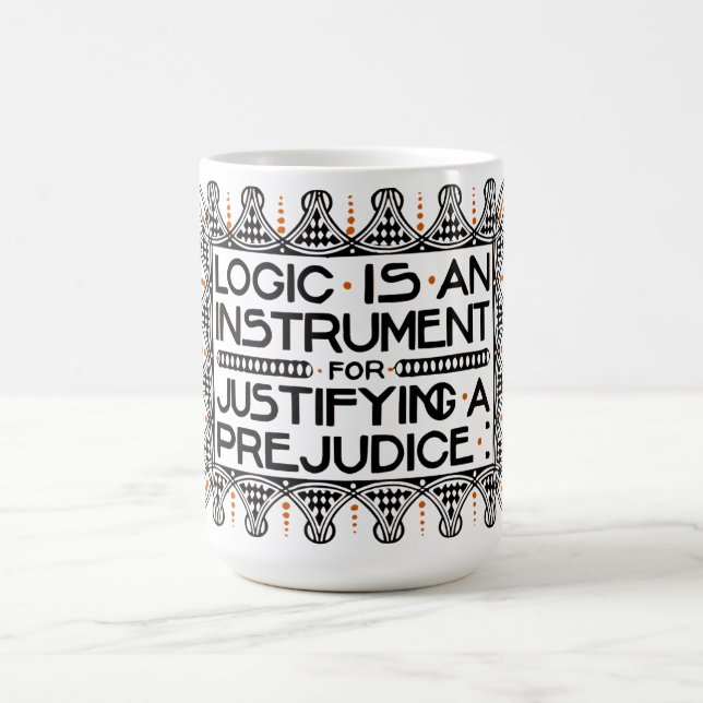 La tasse de devise de Roycroft, "logique est un (Centre)