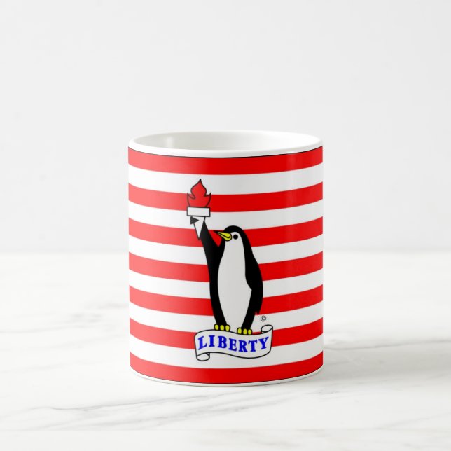 La tasse de drapeau de pingouin de liberté (Centre)