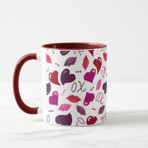 La tasse de l'amour ! Cœurs, lèvres, XOs de la Sai