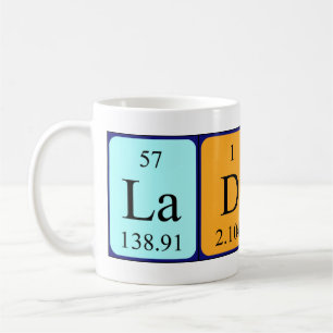 La tasse de nom de table périodique de Ladina