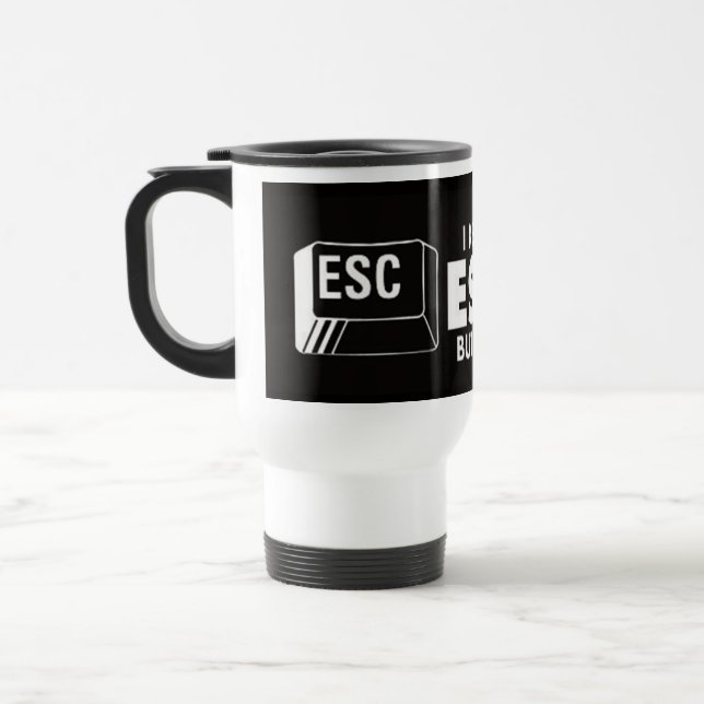 La tasse de voyage continuent à presser l'évasion (Gauche)