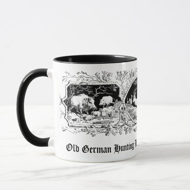La tasse du chasseur démodé avec les cerfs communs (Gauche)
