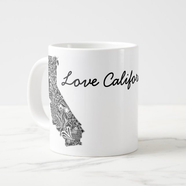 La tasse enorme "de la Californie d'amour" (Devant gauche)