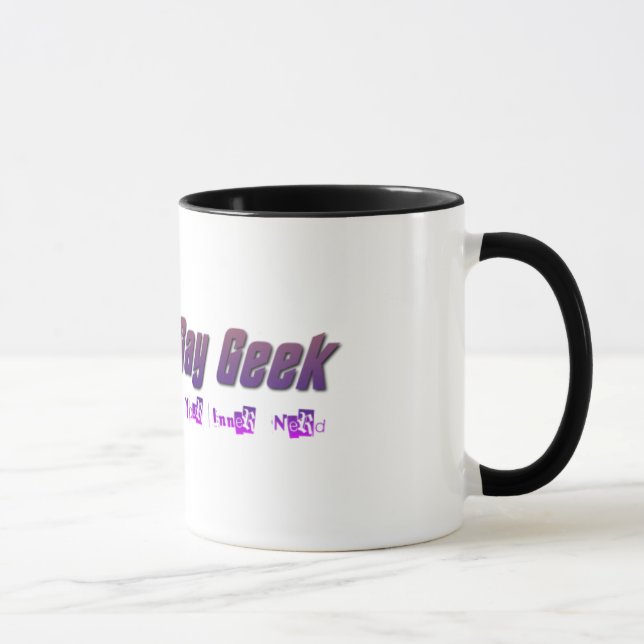La tasse gaie de logo de geek (Droite)