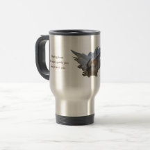 La tasse imprimable de voyage, ange d'or, ajoutent