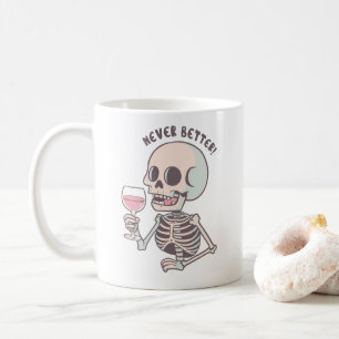 La tasse squelette sarcastique "NE JAMAIS ÊTRE MEI