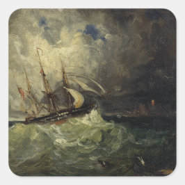 La Tempête - Félix Ziem Quadratischer Aufkleber