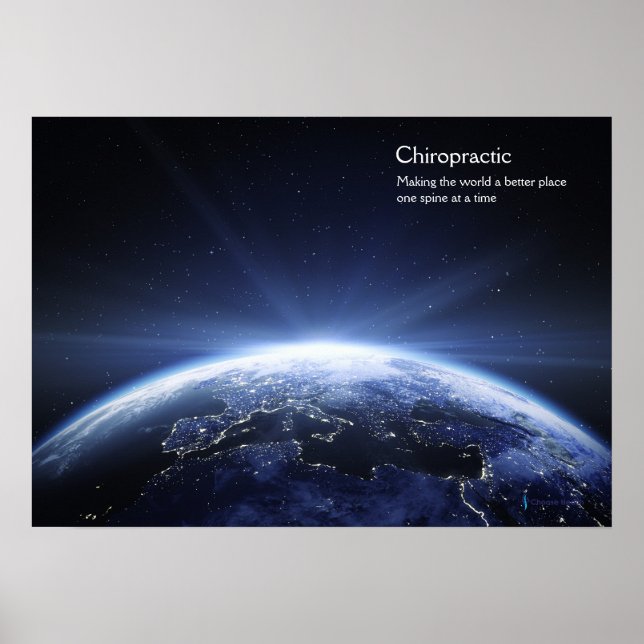 La Terre avec les lumières de l'Europe Poster chir (Devant)