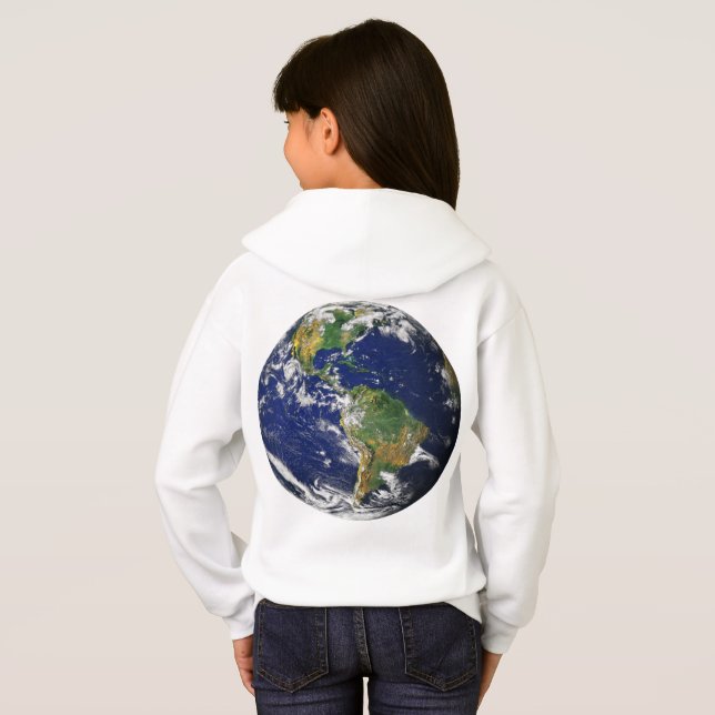 La TERRE de PLANÈTE du sweat - shirt à capuche des (Dos entier)