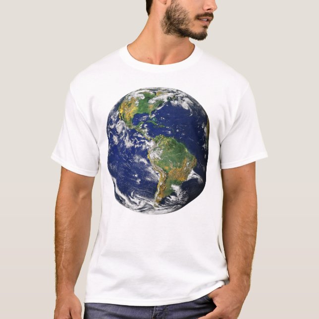 La TERRE de PLANÈTE du T-shirt blanc des hommes de (Devant)