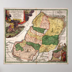 La Terre Sainte et les tribus de l'Israël. Affiche