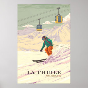 La Thuile Italie Station de Ski Affiche de Voyage