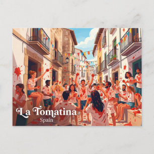 La Tomatina Bunol Spanien Postkarte