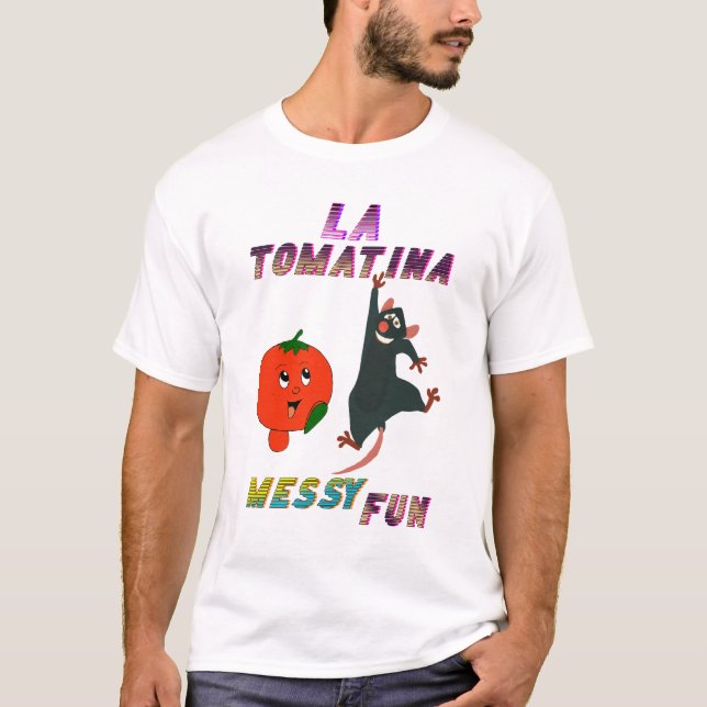 La Tomatina Messy Fun - Buñol Spanien Geschenk Val T-Shirt (Vorderseite)