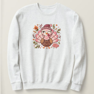 La Turquie brodée Thanksgiving Sweatshirt