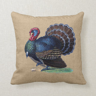 La Turquie vintage sur le coussin de toile de jute