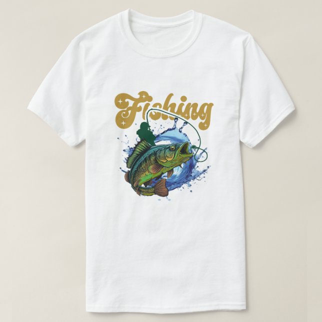 La typographie de pêche t-shirt modèle vectoriel i (Design devant)