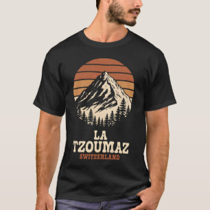 La Tzoumaz Schweiz Ski T-Shirt Retro Alpen