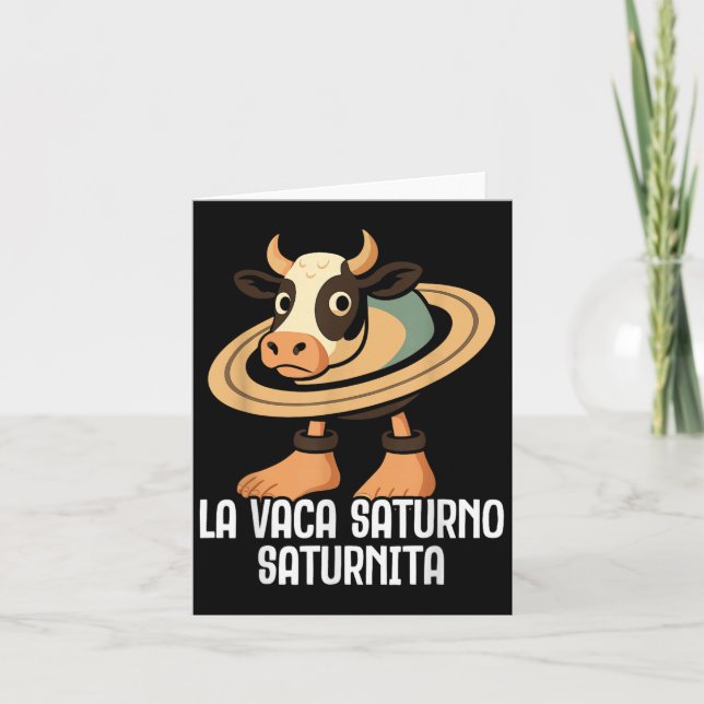 La Vaca Saturno Saturnita Italienisch Brainrot Fun Karte (Vorderseite)
