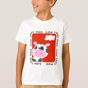 La vache indique des T-shirts et des cadeaux de