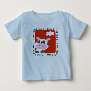 La vache indique des T-shirts et des cadeaux de