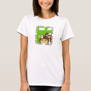 La vache indique des T-shirts et des cadeaux de