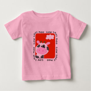 La vache indique des T-shirts et des cadeaux de