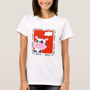 La vache indique des T-shirts et des cadeaux de