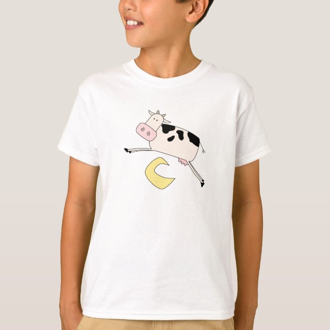 La vache saute par-dessus des T-shirts et des (Devant)