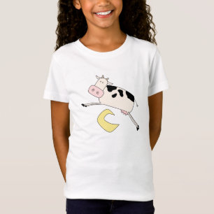La vache saute par-dessus des T-shirts et des
