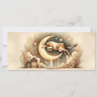 La vache s'est emparée de la carte de voeux plat L