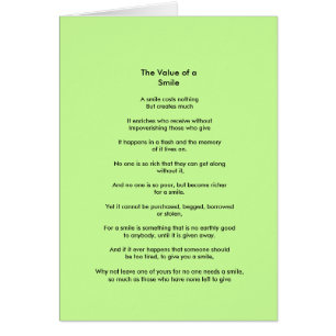 La valeur d'un poème de sourire