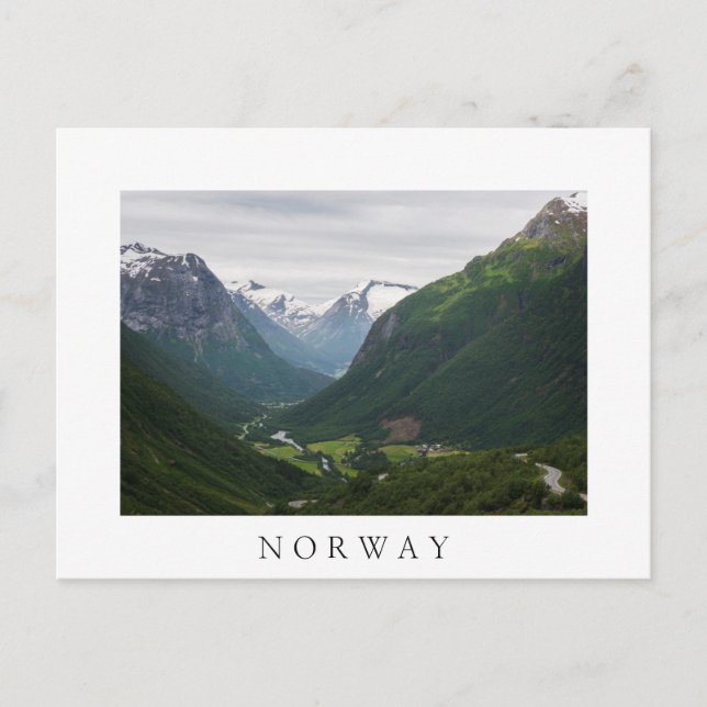 La vallée de Hjelle en Norvège Carte postale texte (Devant)
