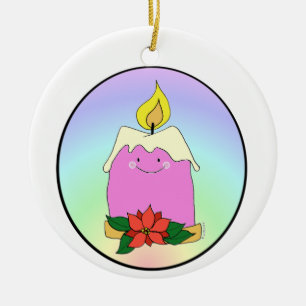 La vela rosa de adviento keramik ornament