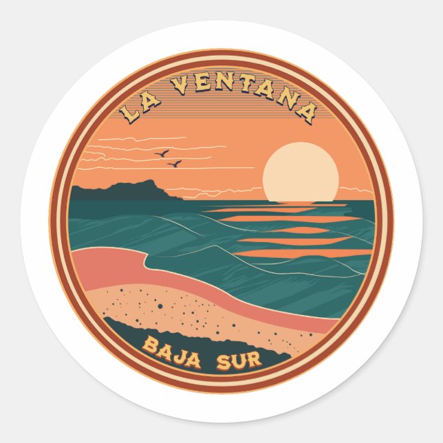 La Ventana Baja California Mexico Travel Runder Aufkleber (Vorderseite)