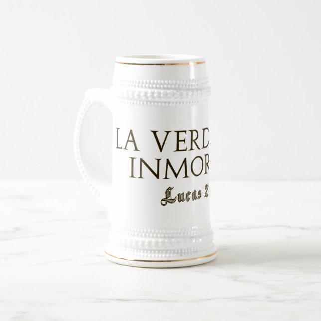 La Verdad Es Inmortal(Letras Gold) Bierglas (Vorderseite Links)