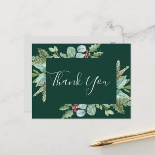 La verdure de Noël   Carte postale Merci vert
