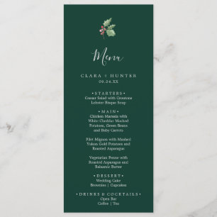 La verdure de Noël   Menu Dîner Mariage Vert